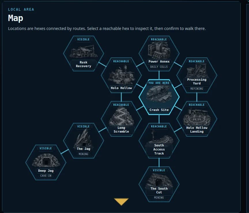 RuneSpace local Map view showing the eleven connected Skatboll locations